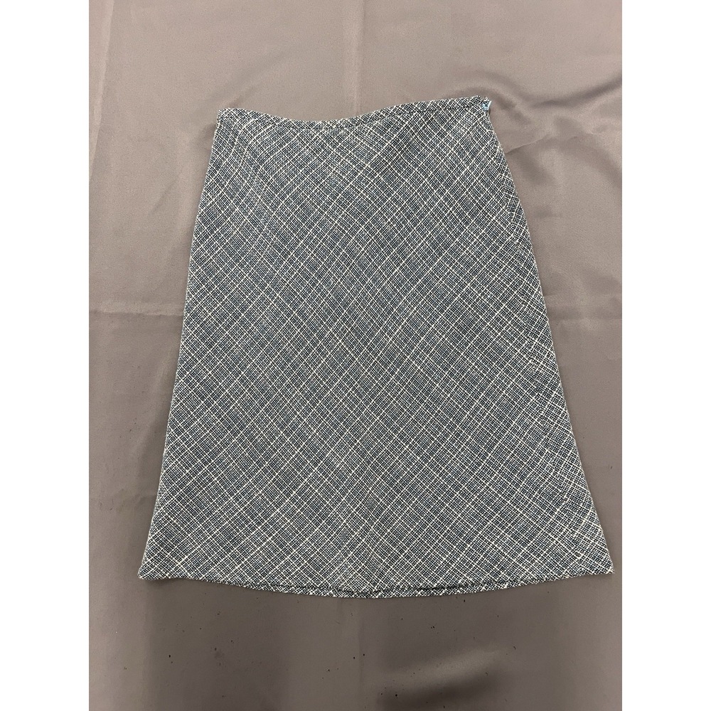 Ann Taylor LOFT boucle cross hatch tweed flare skirt Rayon A Line Size 0
